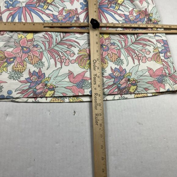 Talbots Womens Tropical Parrot Print Stretch Cotton Skirt White Multicolor 10P - Picture 7 of 13